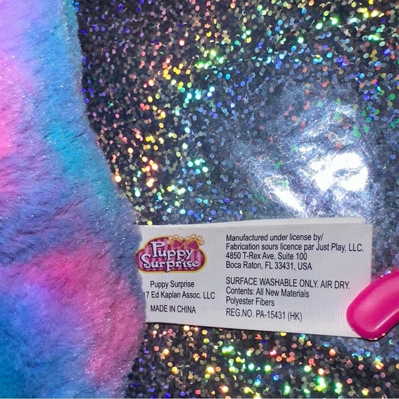 Puppy Surprise ELIZA Cotton Candy Pink Blue Purple 12 in. Plush No Puppies - Picture 6 of 16
